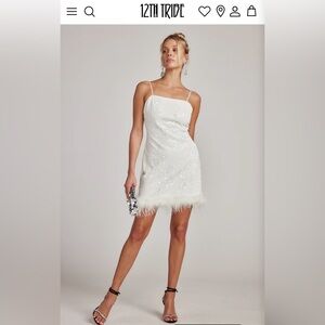 12th Tribe White Sequin Mini Dress